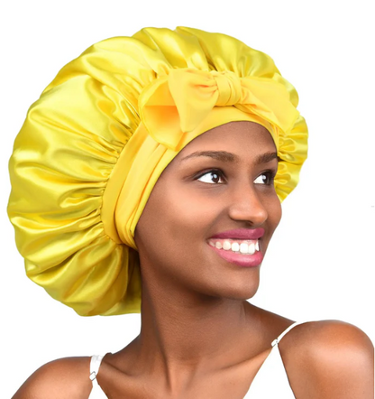 Silk Butter Satin Bonnet with Tie Band