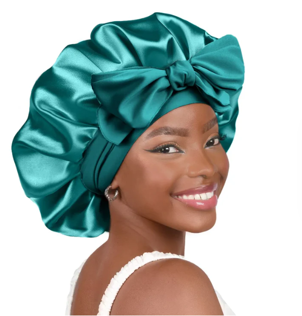 Silk Butter Satin Bonnet with Tie Band