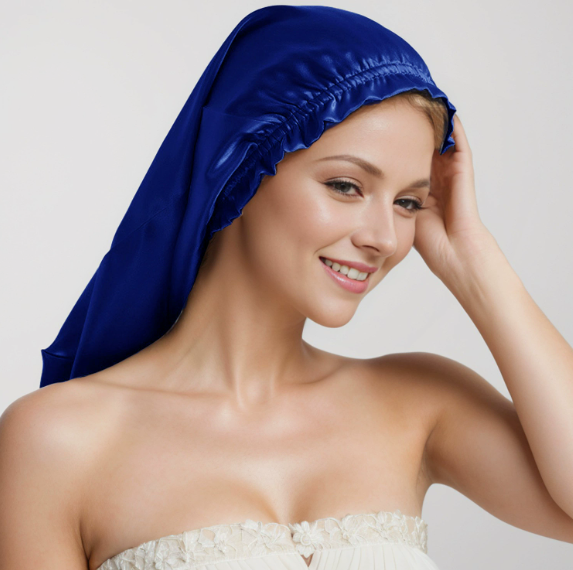 New Style Ruffled Lace Long Hair Bonnet — Women's Home Hair Care Cap