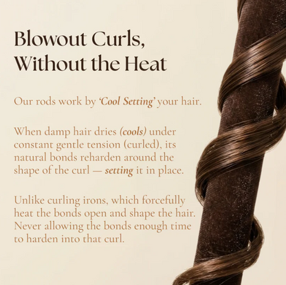 Heatless Blowout Rods, 4 Rod Set + FREE Silk Hair Scarf
