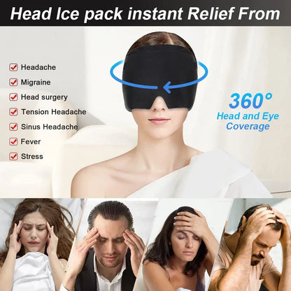 Migraine Relief Ice Head Wrap Hot Cold Therapy Headache Cap