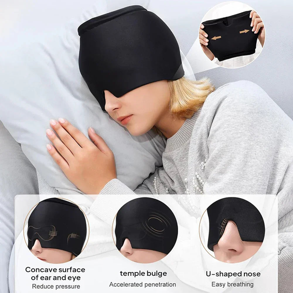 Migraine Relief Ice Head Wrap Hot Cold Therapy Headache Cap