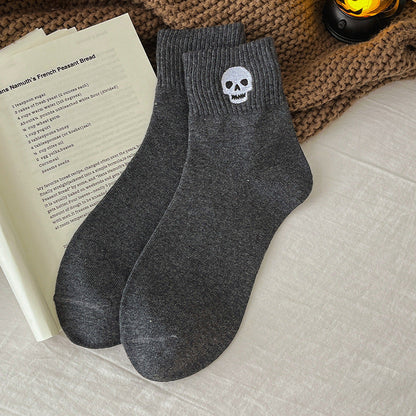 🔥LAST DAY 50% OFF -🎃 Viral Halloween Embroidered Crew Socks – Cute Spooky Knit Socks | 100% Cotton✨