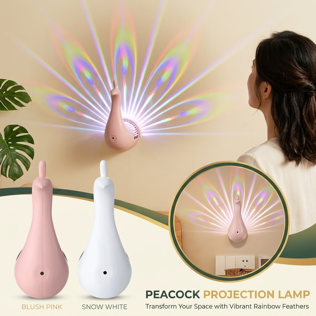 Peacock Projection Lamp Gift for Mom Girlfriend Friend Birthday