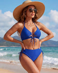 Tie-Front Push-Up Halter Bikini Set