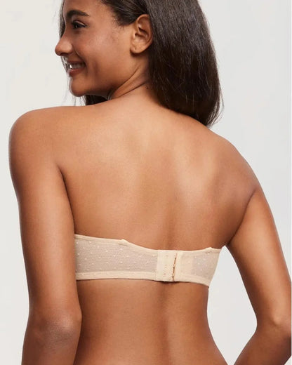Elegant Lace Strapless Demi Balconette Underwire Bra