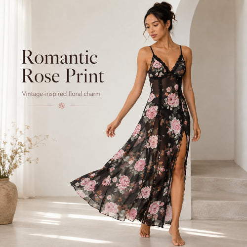 🌹✨ Sheer Floral Maxi Dress – Elegant, Flowy & Effortlessly Feminine 💃🌸