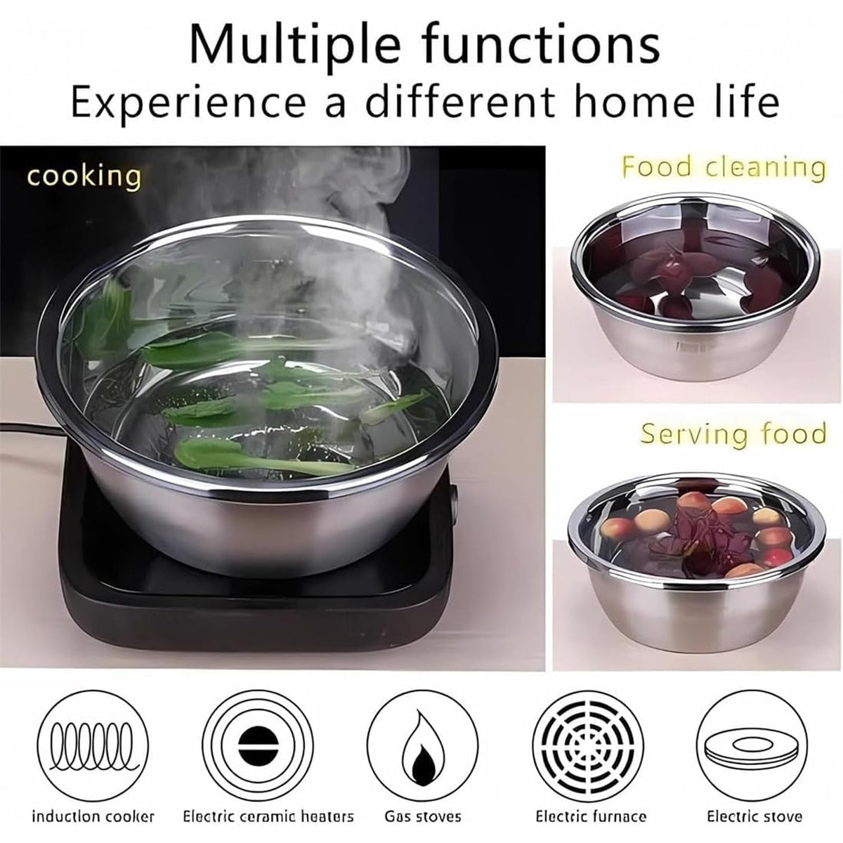 3-in-1 Multifunctional Stainless Steel Basin Set