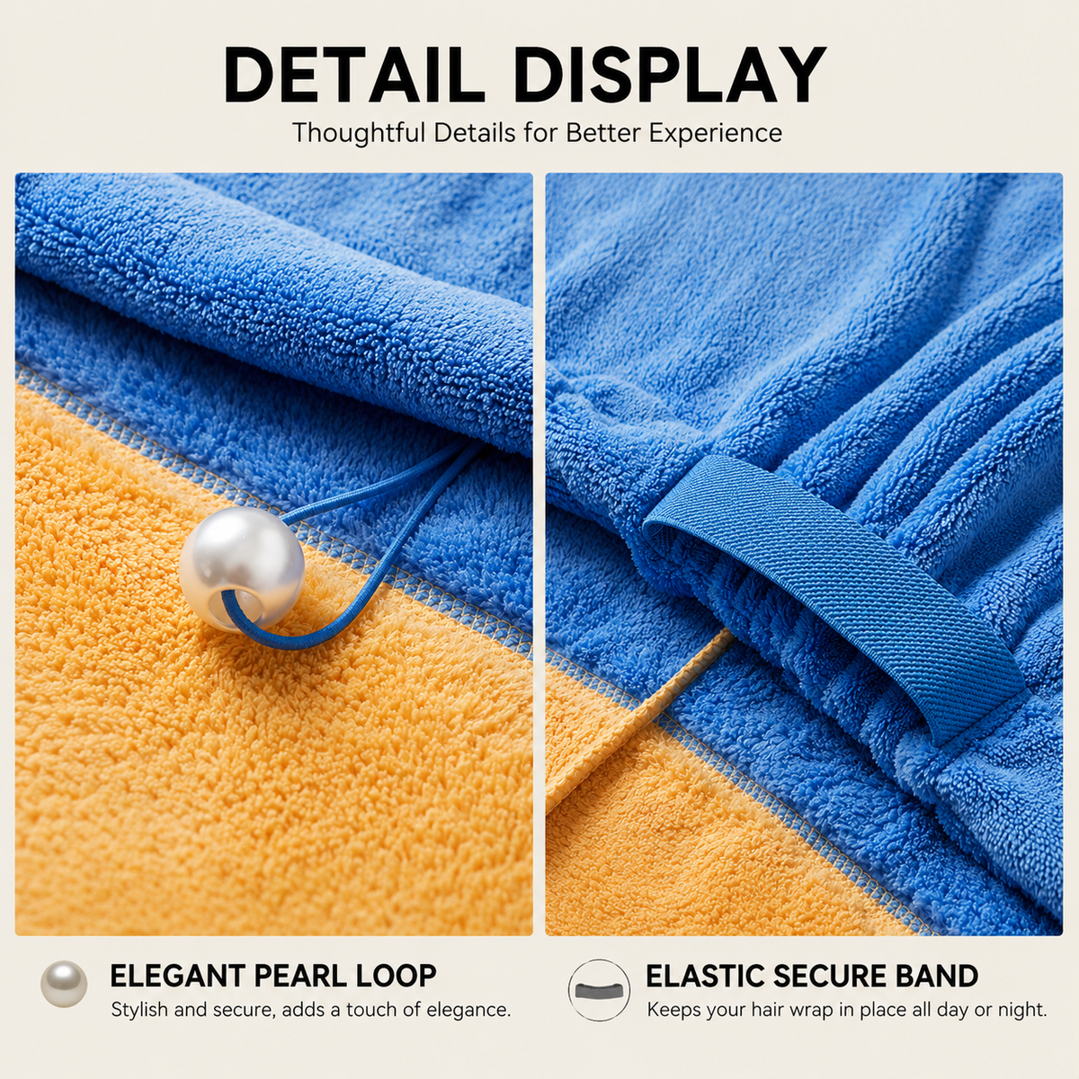 Pearl Strap Hair Towel Wrap – Art-Inspired, Fast-Drying Comfort