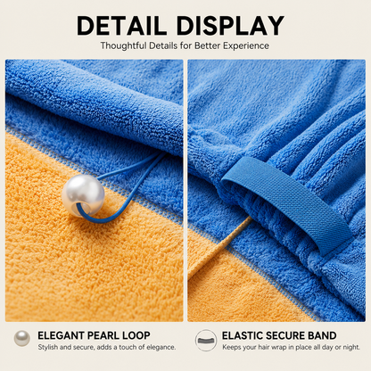 Pearl Strap Hair Towel Wrap – Art-Inspired, Fast-Drying Comfort