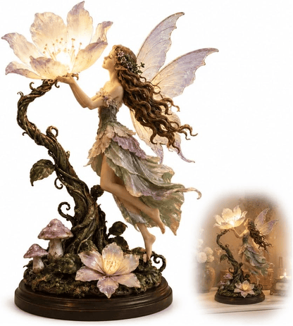 🎁💖Moonflower Fairy Accent Lamp, Light up with Warm White Lights🔥🤩