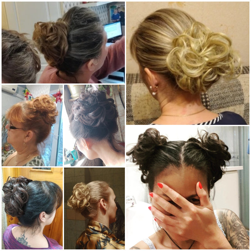 ⏰Last day Promotion ✨-🎀Effortless Messy Bun Scrunchie for Instant Volume & Curls 🎁
