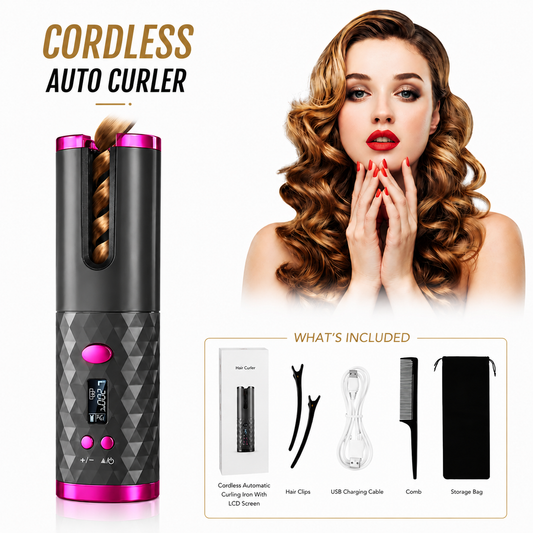 Cordless Automatic Hair Curler for Effortless Styling