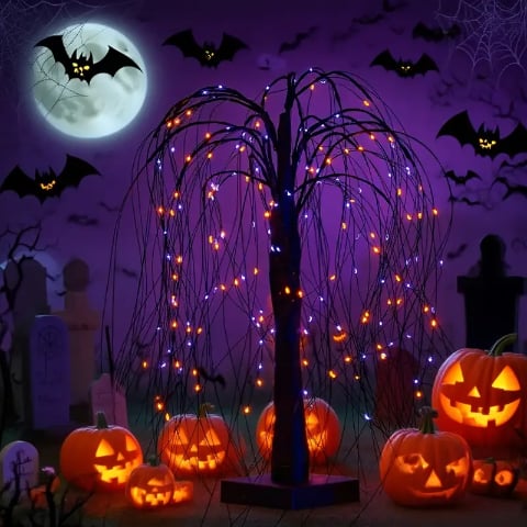 🎃Haunted Weeping Tree LED Lights🎃 Creepy Halloween Decoration 👻✨