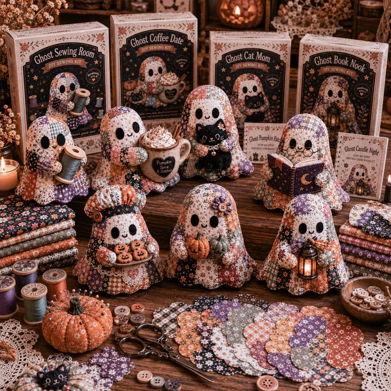 🔥49% Off  - 👻Little Ghost’s Cozy Halloween DIY Patchwork Kit