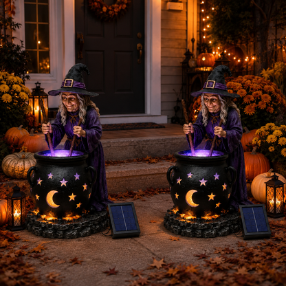 🎁 Last Day 50% OFF✨-🪄Halloween Witch Glowing Cauldron Solar Light