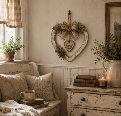 🤎🏡 Rustic Farmhouse Heart Wall Decor – Cozy “Home” Charm for Any Space ✨❤️
