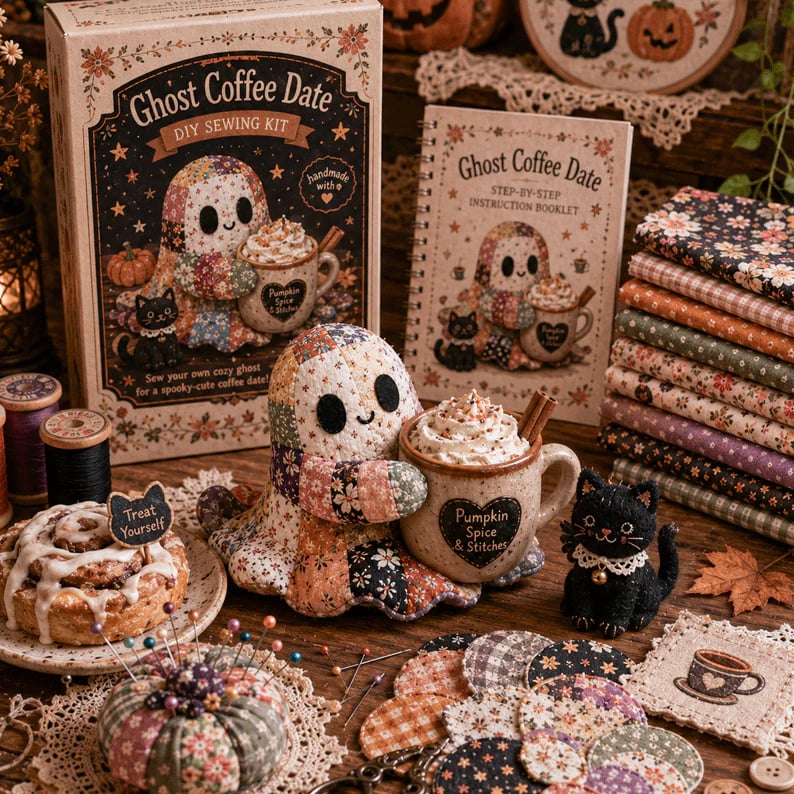 🔥49% Off  - 👻Little Ghost’s Cozy Halloween DIY Patchwork Kit