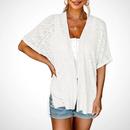 🔥Women's Lightweight Short Sleeve Knit Cardigan, Summer Beach Open Front Cover Up