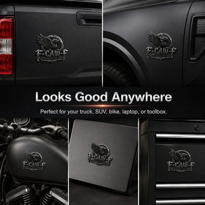 🦅 F-CAW-F "Midnight Edition" Metal Emblem - Premium Attitude Decal