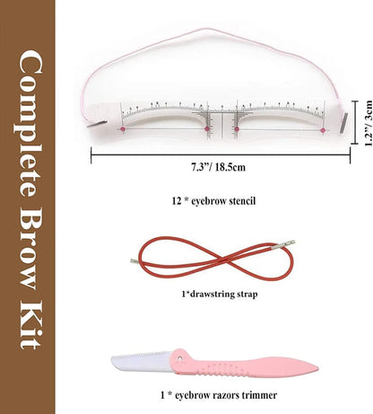 🔥 Last Day 50% OFF✨-✨ 14-Piece Reusable Eyebrow Stencil Kit for Quick, Easy & Perfect-Looking Brows 💕