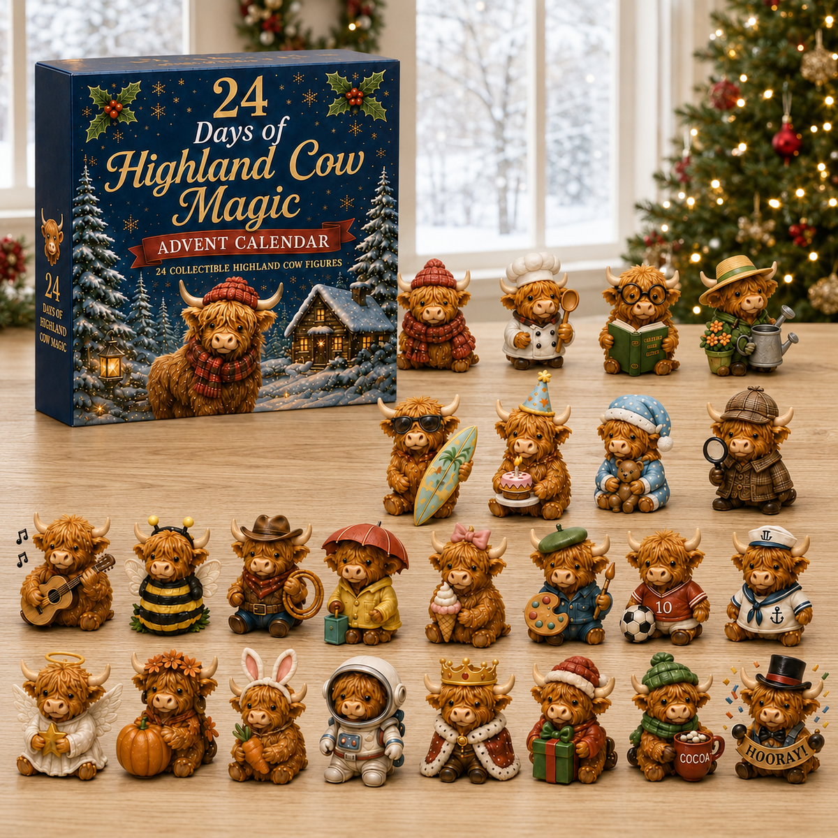 🔥LAST DAY 53% OFF-🐮 24 Days of Highland Cow Advent Calendar