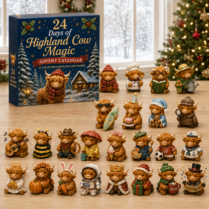 🔥LAST DAY 53% OFF-🐮 24 Days of Highland Cow Advent Calendar