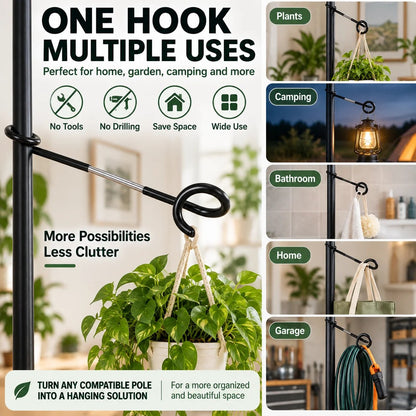 🌿 No-Drill Plant Pole Hanging Hook — Hang More Plants Without Tools