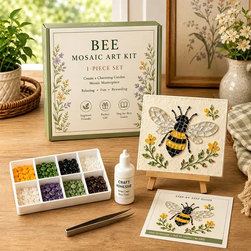 🔥 Last Day 49% OFF - 🌿 Watering Can Mosaic Art Kit | Beginner-Friendly Floral DIY Craft with Vibrant Mosaic Beads & Sturdy Display Base ✨