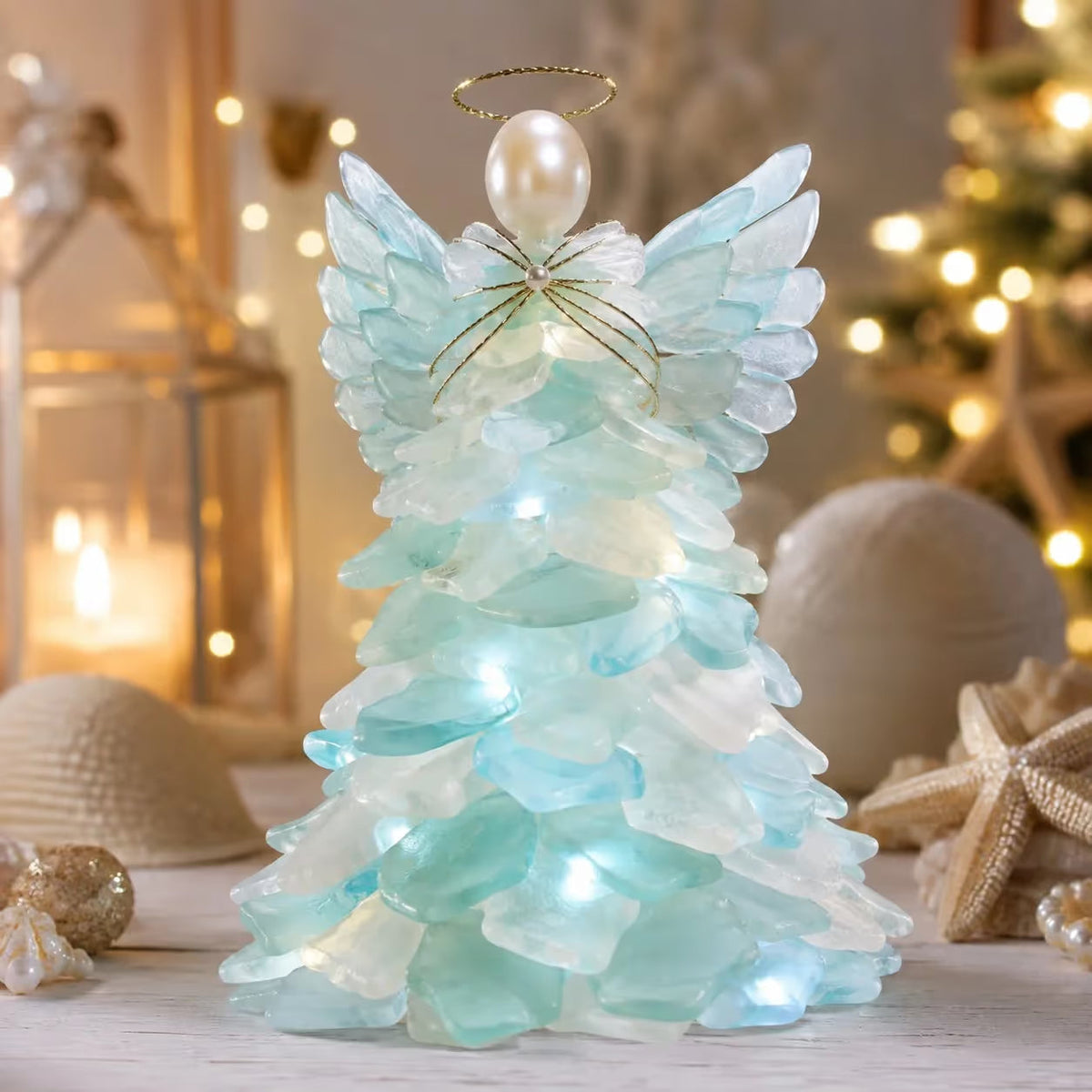 🎁Last Day 50% OFF✨-🎅 Lighted Sea Glass Santa DIY Kit for Easy, Festive Christmas Decorating ✨