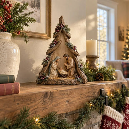🎄✨ Old-World Lighted Nativity Trees – Warm Vintage Glow & Meaningful Christmas Décor ✝️🏡💛