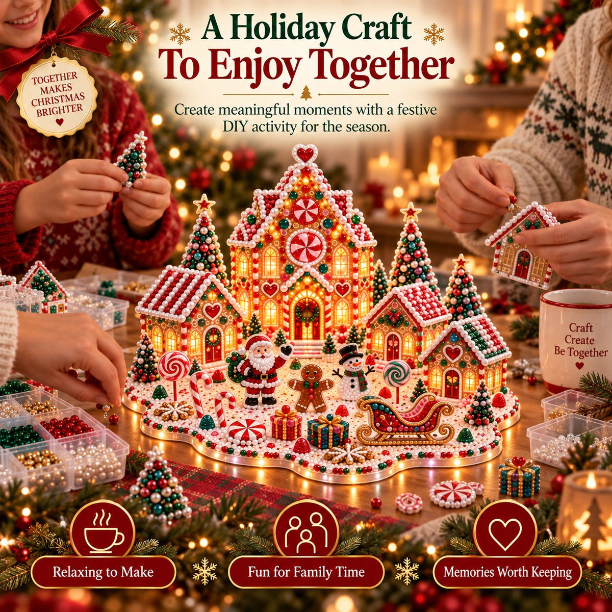 ✨🔥 Magical Christmas Village 3D Gem Art DIY Kit – Create a Sparkling Handmade Holiday Scene! 🎄💎🏡