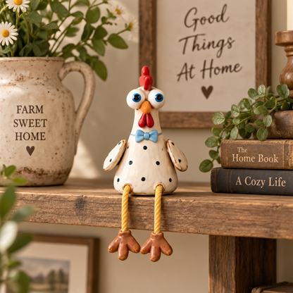 Rustic Chicken Family Figurine Collection - Cute Farmhouse Chicken Decor