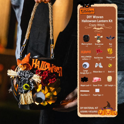 ⏰Last day Promotion 🔥-🎃 DIY Light-Up Halloween Trick-or-Treat Basket Kit for a Fun & Spooky Night ✨