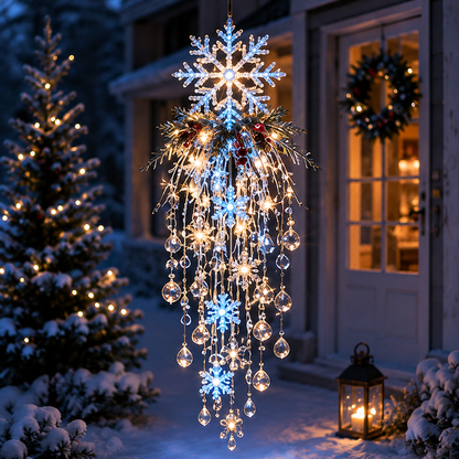 🔥LAST DAY 50% OFF❄️Christmas Hanging Snowflake & Crystal LED Light | Sparkling Porch & Holiday Decor✨