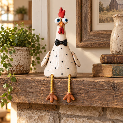 Rustic Chicken Family Figurine Collection - Cute Farmhouse Chicken Decor
