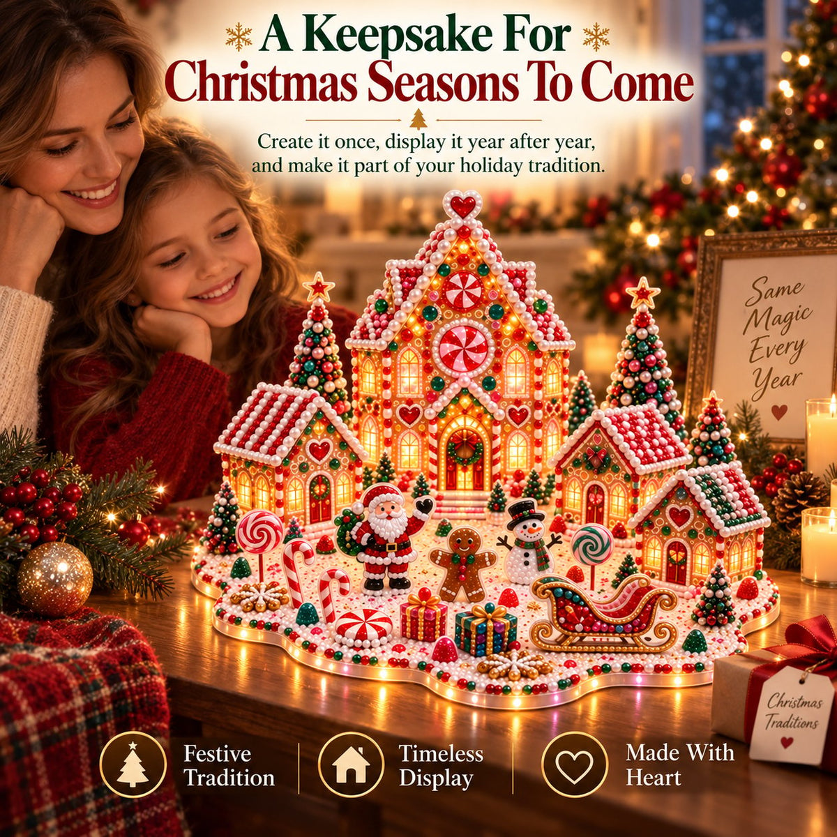 ✨🔥 Magical Christmas Village 3D Gem Art DIY Kit – Create a Sparkling Handmade Holiday Scene! 🎄💎🏡