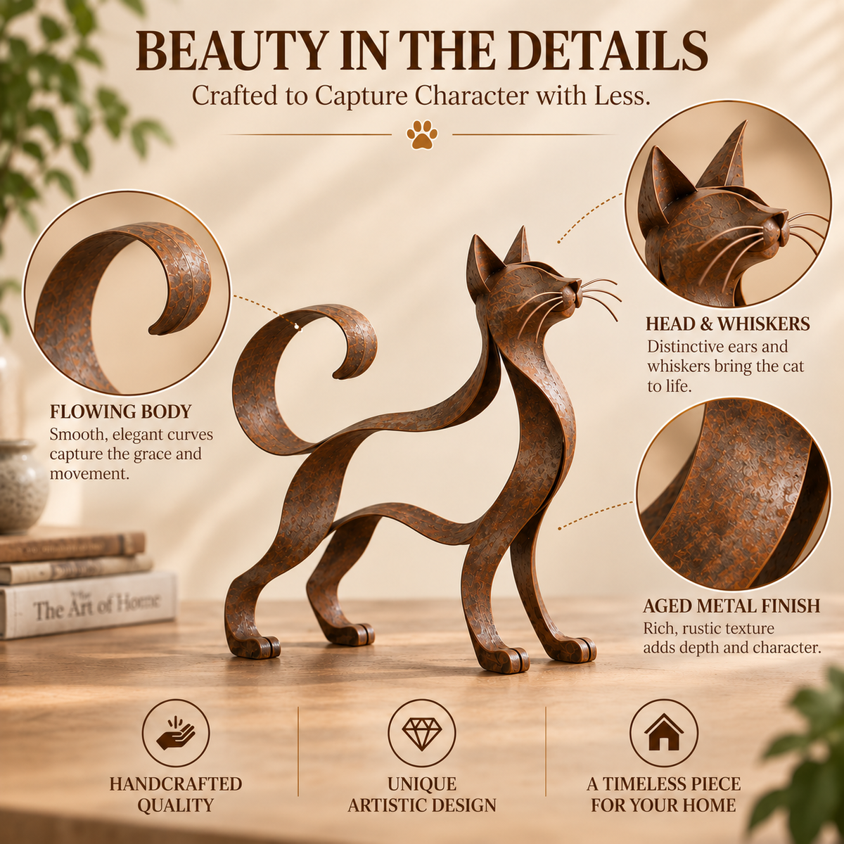📣 50% OFF Today!-🐱 Maine Coon-style metal cat sculpture