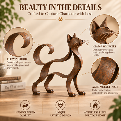 📣 50% OFF Today!-🐱 Maine Coon-style metal cat sculpture