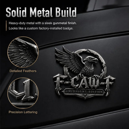 🦅 F-CAW-F "Midnight Edition" Metal Emblem - Premium Attitude Decal