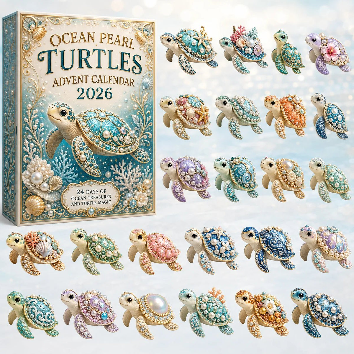 🔥LAST DAY 50% OFF - 🐢 Ocean Pearl Turtles Advent Calendar 2026