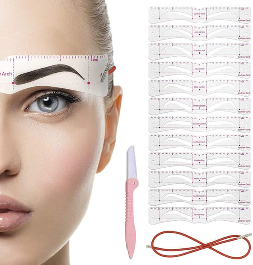 🔥 Last Day 50% OFF✨-✨ 14-Piece Reusable Eyebrow Stencil Kit for Quick, Easy & Perfect-Looking Brows 💕