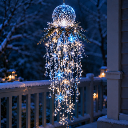 🔥LAST DAY 50% OFF❄️Christmas Hanging Snowflake & Crystal LED Light | Sparkling Porch & Holiday Decor✨