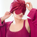 Silk Sleep Bonnet with Foldable Eye Mask – Anti-Frizz Hair & Light-Blocking Comfort