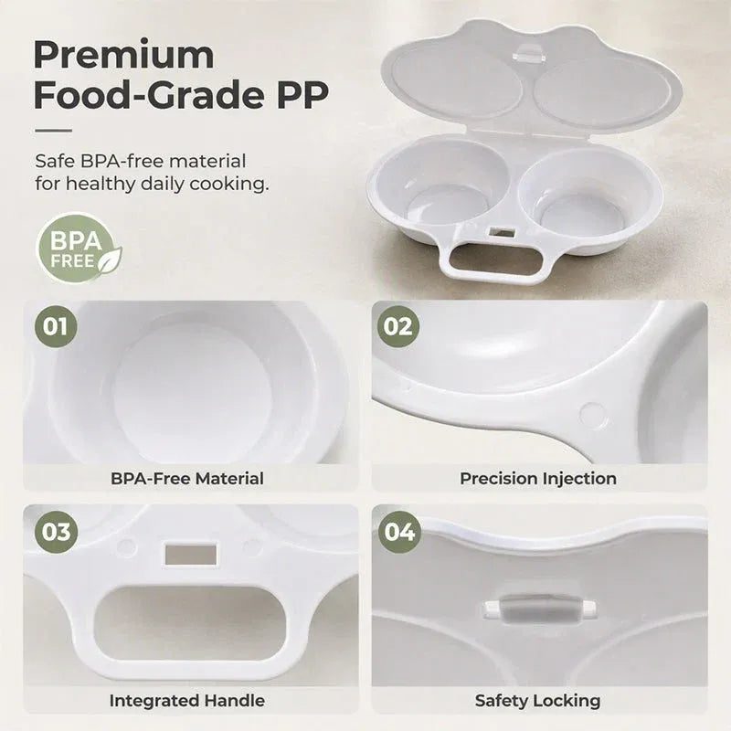 🥳2026 HOT SALE🥳💞50K+ SOLD! Microwave Egg Poacher – Dual‐cavity, non‐stick & easy clean. Healthier than frying
