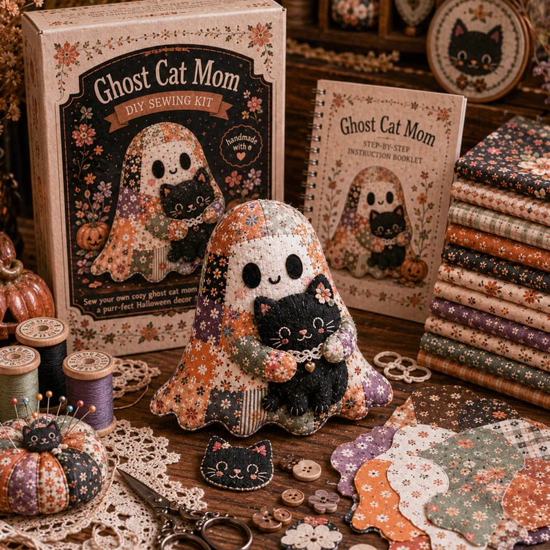 🔥49% Off  - 👻Little Ghost’s Cozy Halloween DIY Patchwork Kit