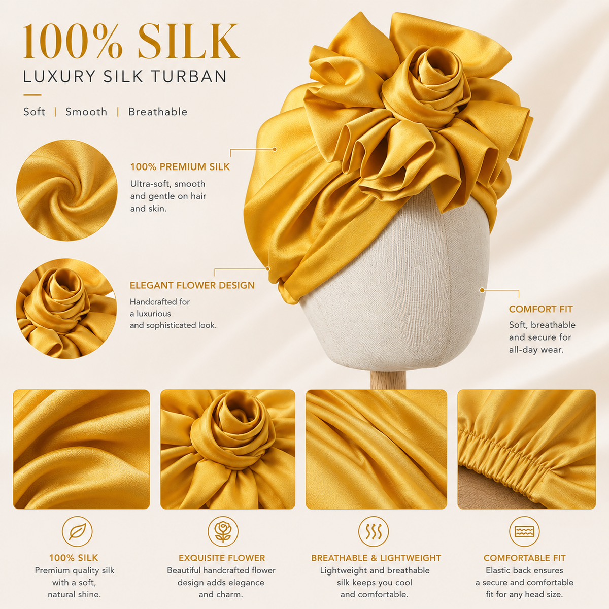 Luxury Silk Hair Turban – Style Meets Protection, Anytime