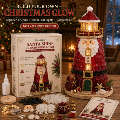 🎄✨DIY Lighted Christmas Lighthouse Kit Handmade Sea Glass Craft Gift💕