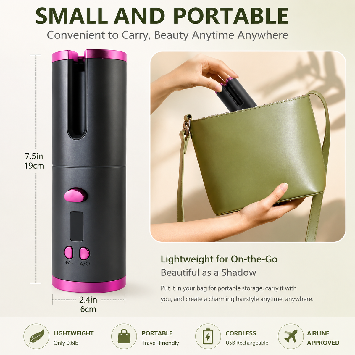 Cordless Automatic Hair Curler for Effortless Styling
