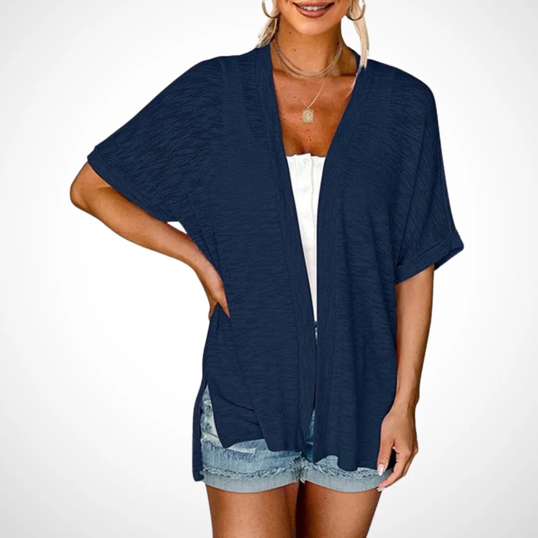 🔥Women's Lightweight Short Sleeve Knit Cardigan, Summer Beach Open Front Cover Up